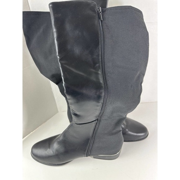 Lane Bryant Smooth 50/50 Silver Rand Boots Black Tall Riding Boot 11W 11 Wide - Picture 8 of 13